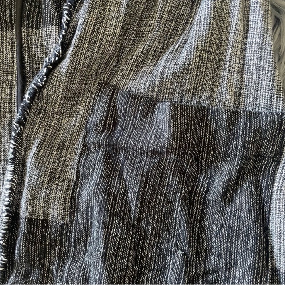 EILEEN FISHER hazy blocks organic cotton shawl jacket Great Autumn Weather - Picture 8 of 10
